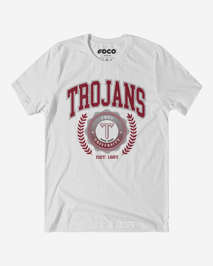 Troy Trojans Team Crest T-Shirt FOCO White S - FOCO.com