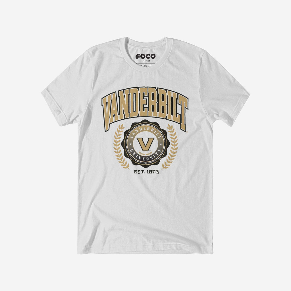 Vanderbilt Commodores Team Crest T-Shirt FOCO White S - FOCO.com