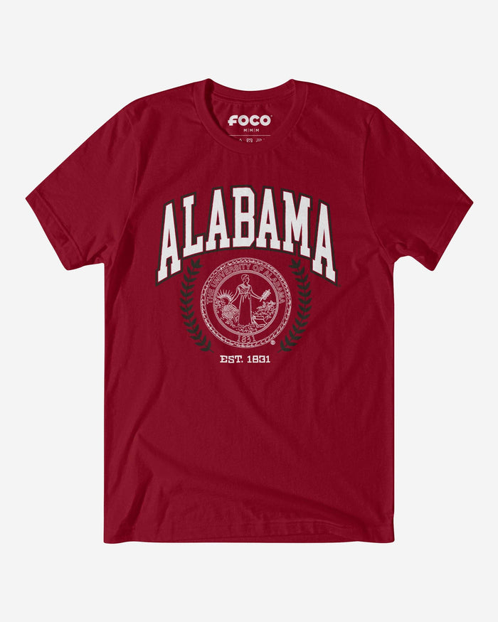 Alabama Crimson Tide Team Crest T-Shirt FOCO Cardinal S - FOCO.com