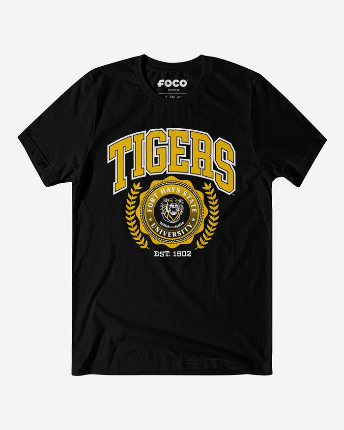 Fort Hays State Tigers Team Crest T-Shirt FOCO Black S - FOCO.com