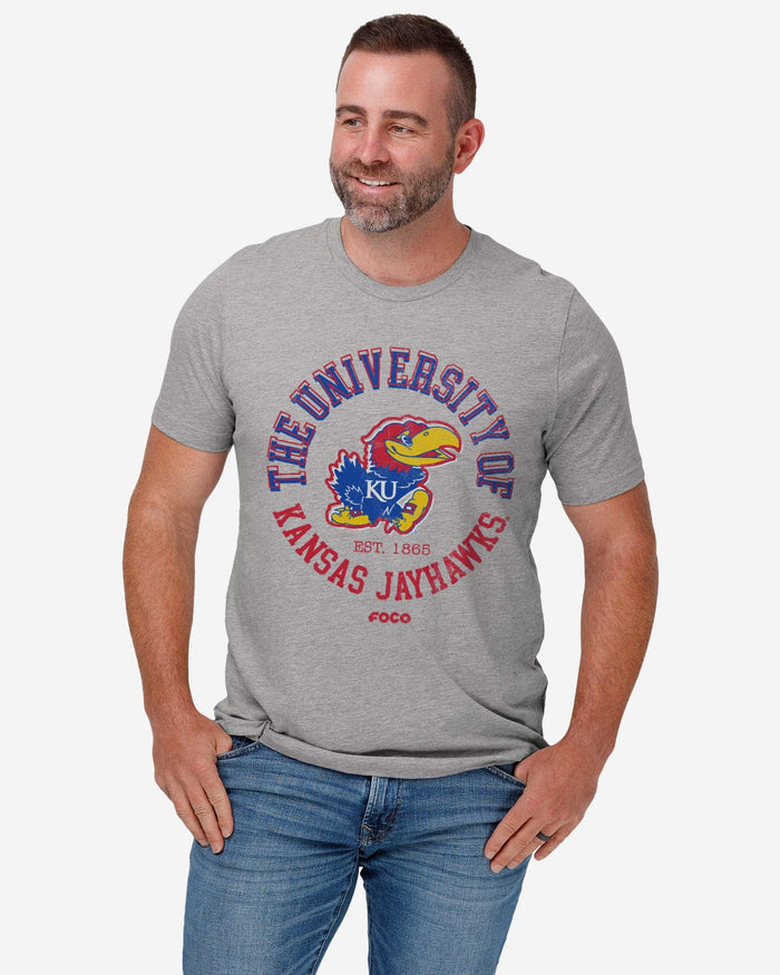 Kansas Jayhawks Circle Vintage T-Shirt FOCO - FOCO.com