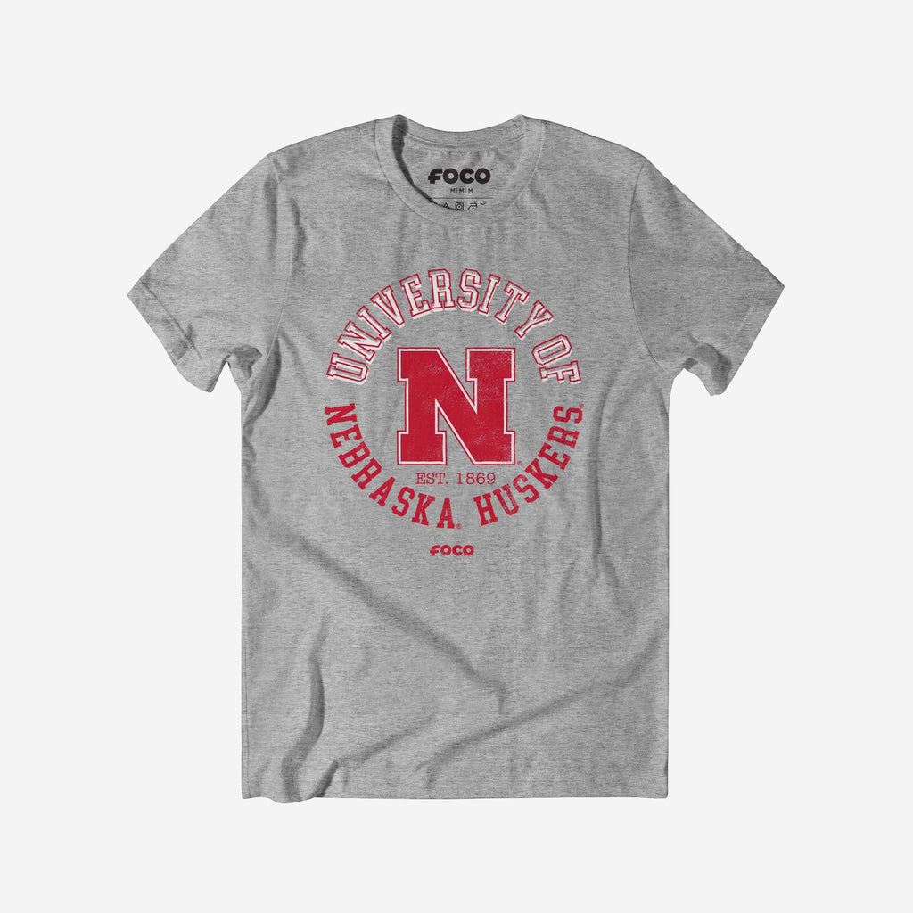 Nebraska Cornhuskers Circle Vintage T-Shirt FOCO S - FOCO.com