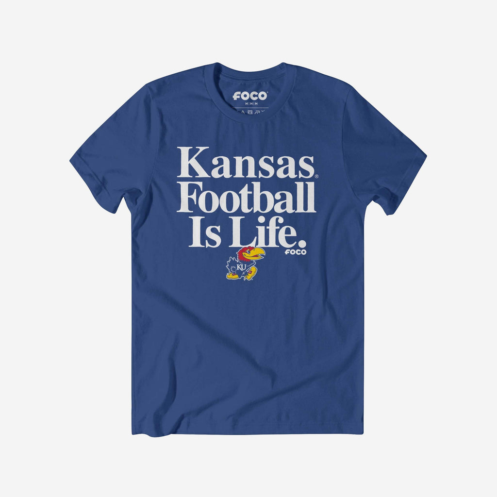 Kansas Jayhawks Football is Life T-Shirt FOCO S - FOCO.com