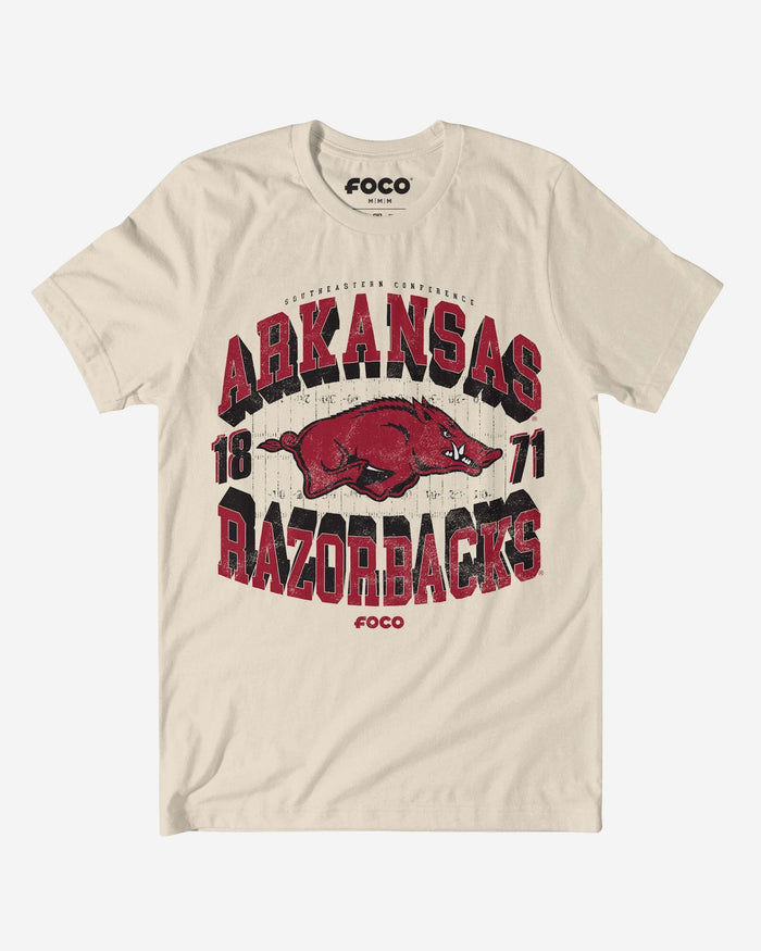 Arkansas Razorbacks Field Arched Wordmark T-Shirt FOCO S - FOCO.com