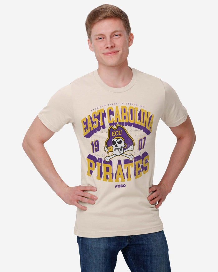 East Carolina Pirates Field Arched Wordmark T-Shirt FOCO - FOCO.com