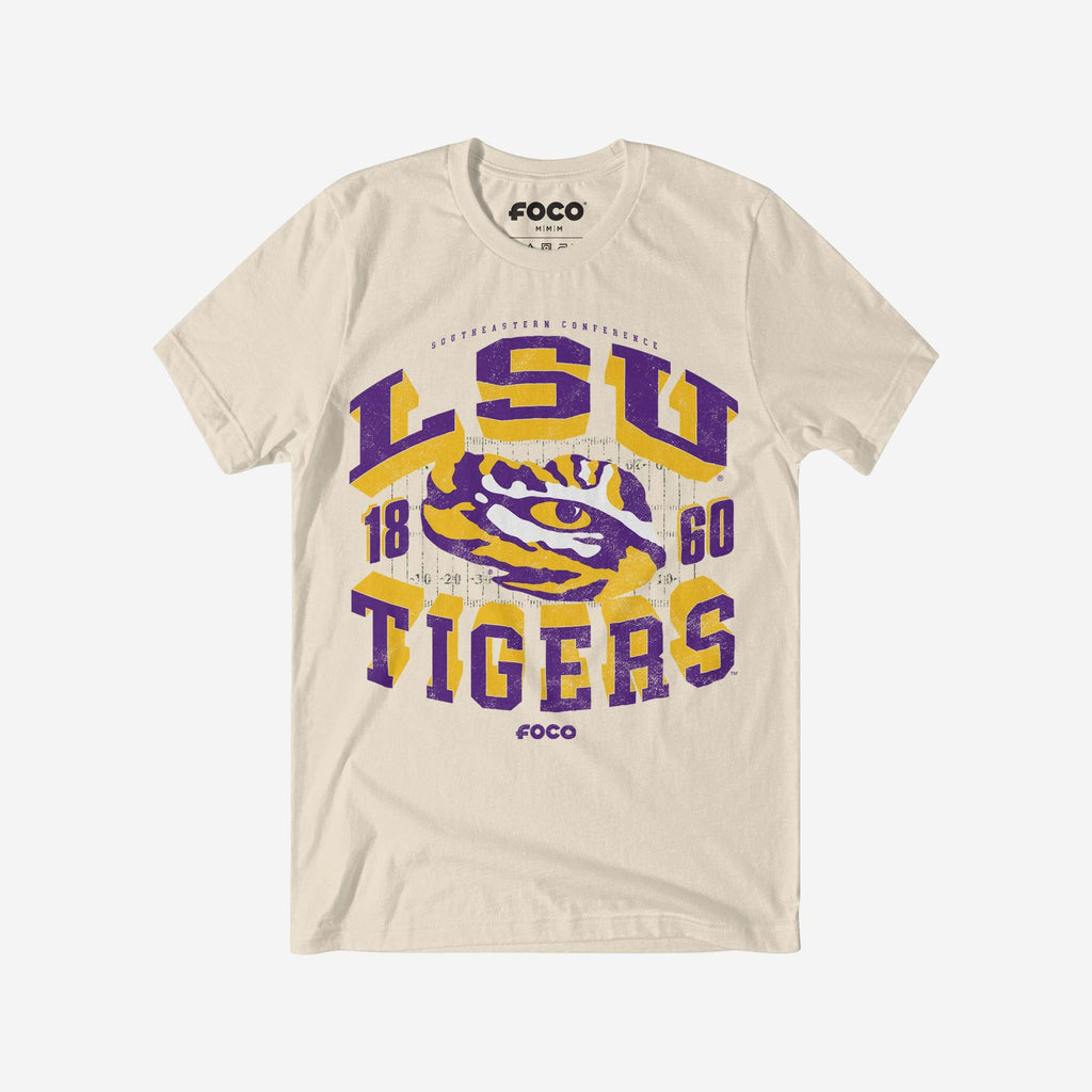 LSU Tigers Field Arched Wordmark T-Shirt FOCO S - FOCO.com