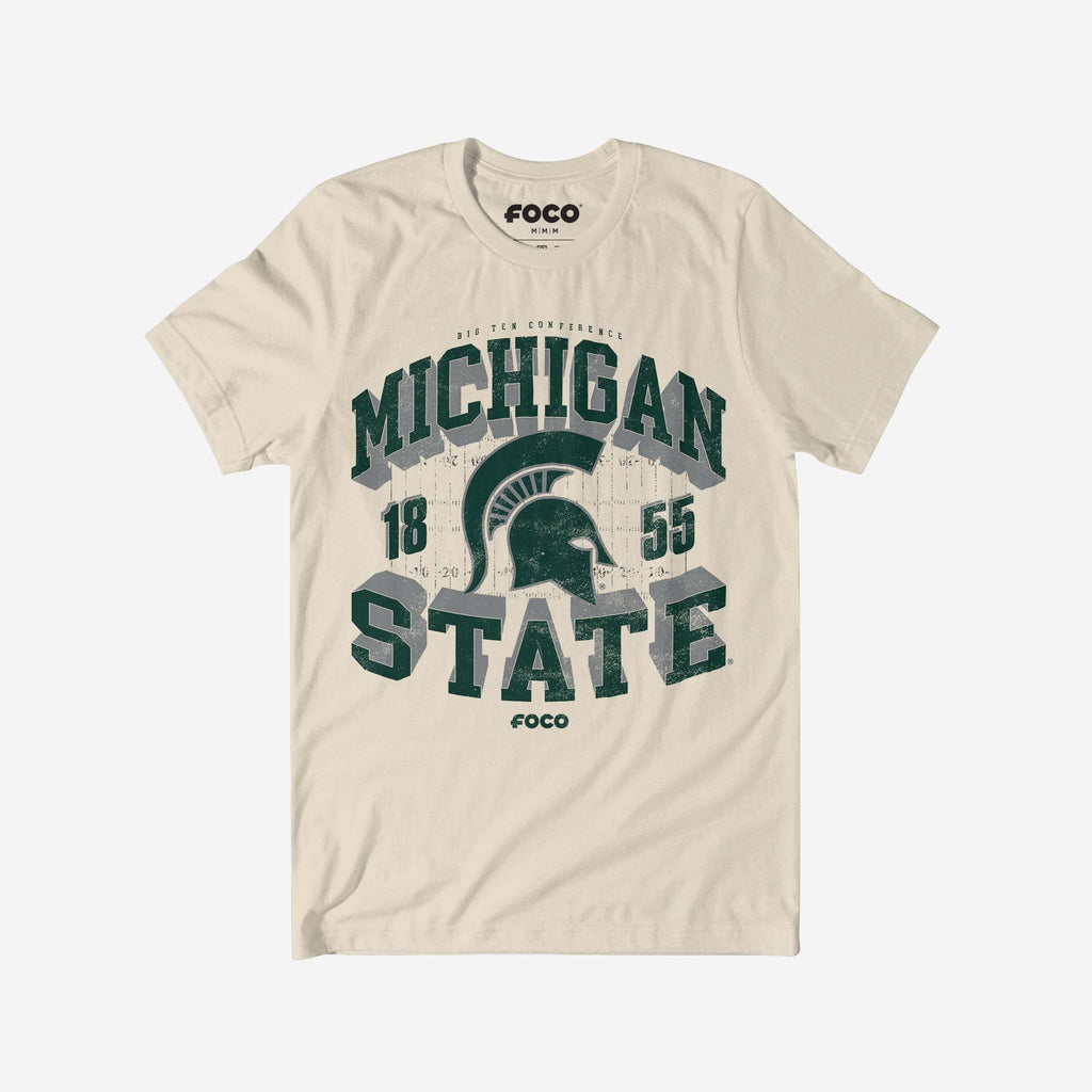 Michigan State Spartans Field Arched Wordmark T-Shirt FOCO S - FOCO.com