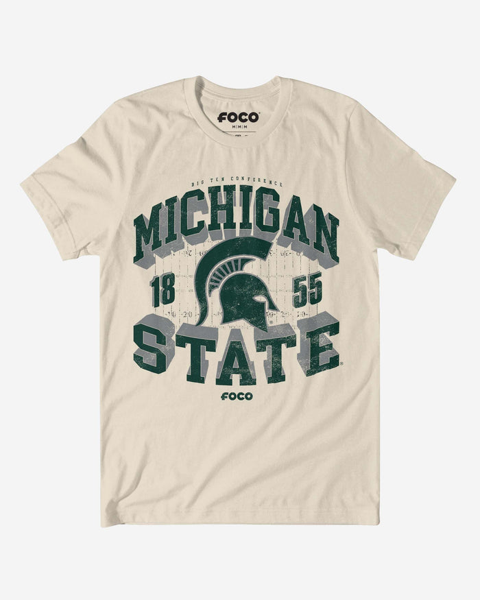 Michigan State Spartans Field Arched Wordmark T-Shirt FOCO S - FOCO.com