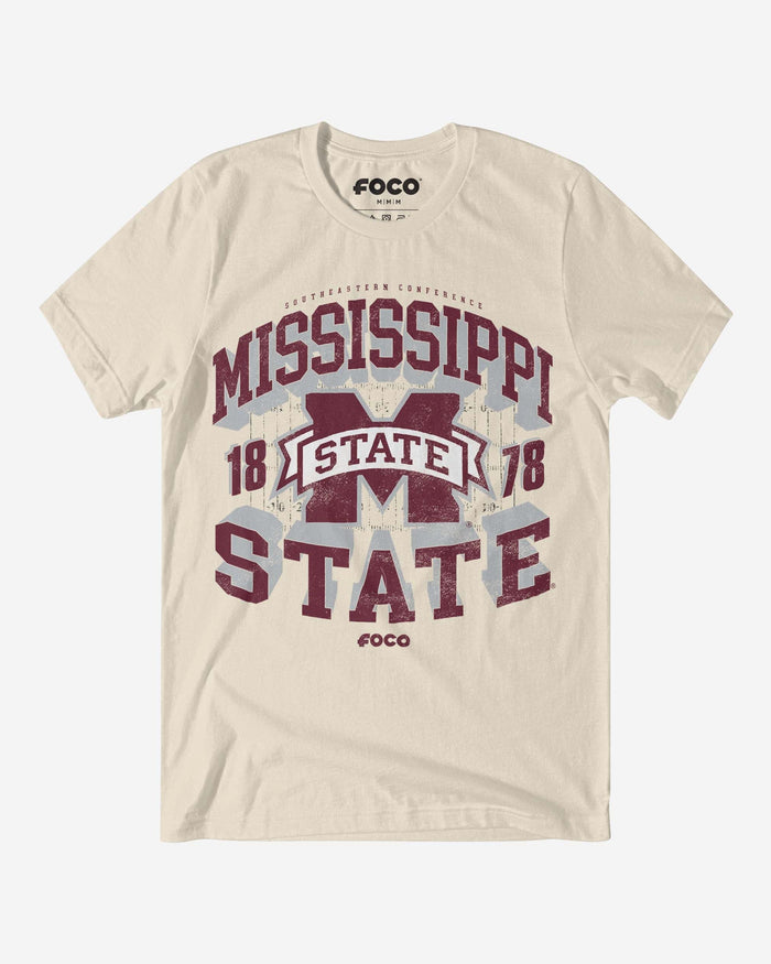 Mississippi State Bulldogs Field Arched Wordmark T-Shirt FOCO S - FOCO.com