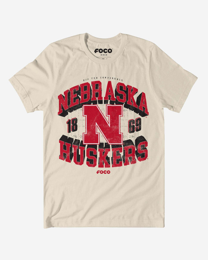 Nebraska Cornhuskers Field Arched Wordmark T-Shirt FOCO S - FOCO.com