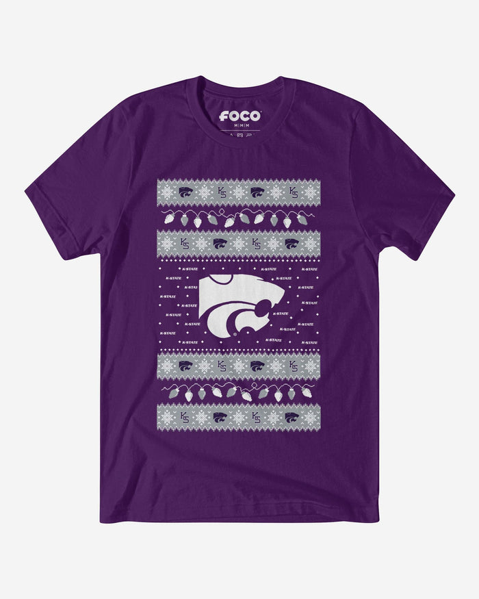 Kansas State Wildcats Holiday Lights Sweater T-Shirt FOCO S - FOCO.com