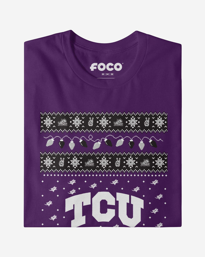 TCU Horned Frogs Holiday Lights Sweater T-Shirt FOCO - FOCO.com