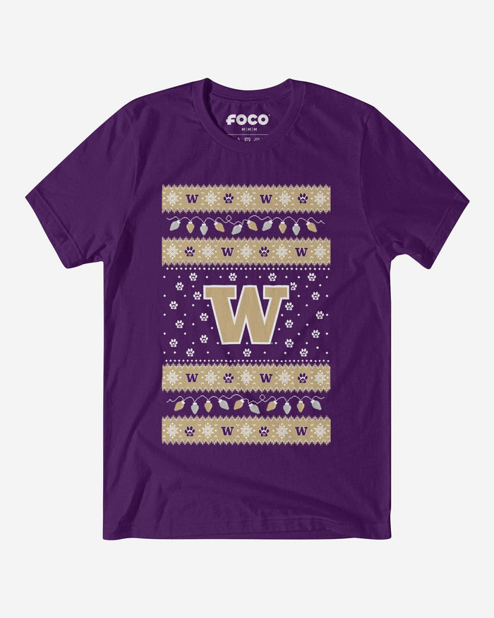 Washington Huskies Holiday Lights Sweater T-Shirt FOCO S - FOCO.com