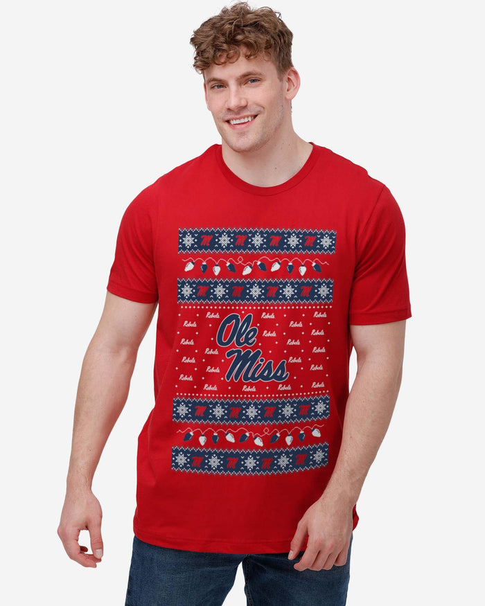 Ole Miss Rebels Holiday Lights Sweater T-Shirt FOCO - FOCO.com