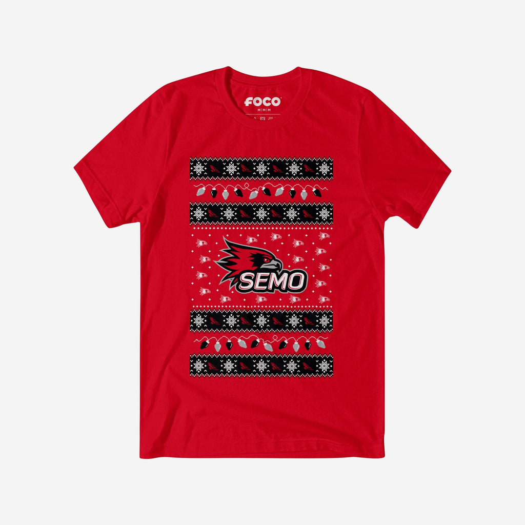 Southeast Missouri State Redhawks Holiday Lights Sweater T-Shirt FOCO S - FOCO.com