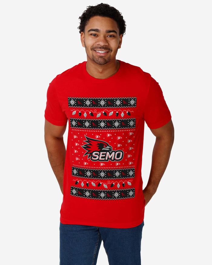 Southeast Missouri State Redhawks Holiday Lights Sweater T-Shirt FOCO - FOCO.com