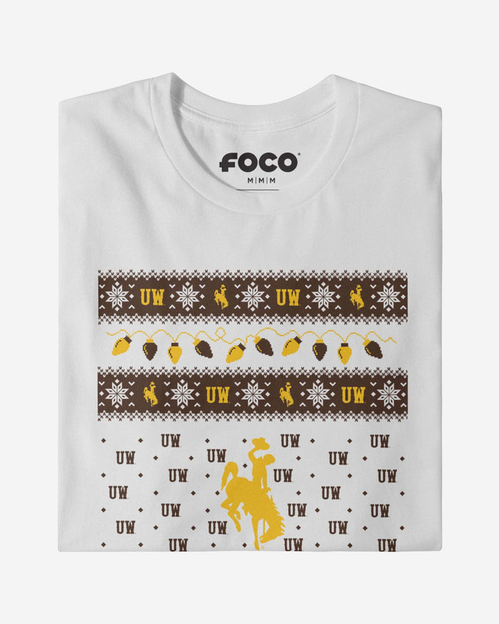 Wyoming Cowboys Holiday Lights Sweater T-Shirt FOCO - FOCO.com