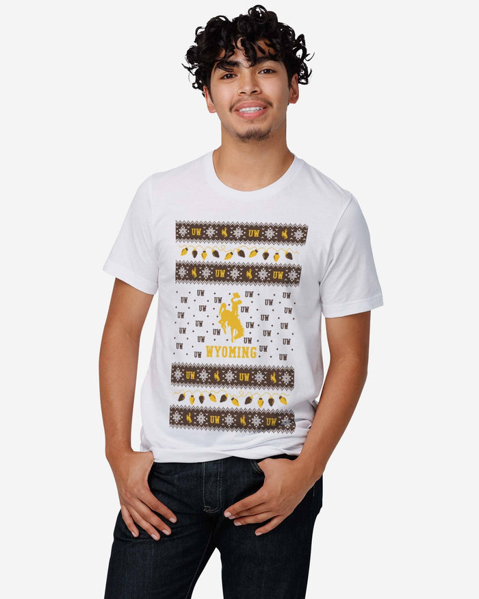 Wyoming Cowboys Holiday Lights Sweater T-Shirt FOCO - FOCO.com