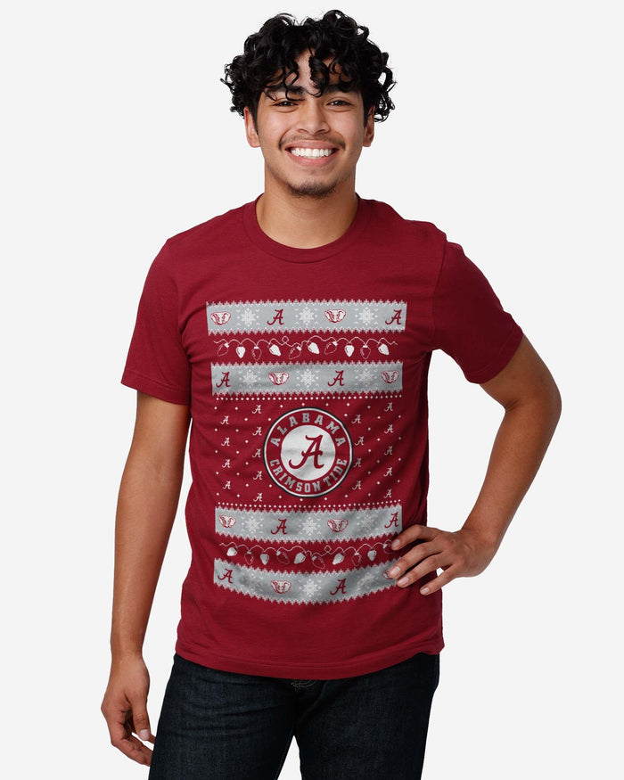 Alabama Crimson Tide Holiday Lights Sweater T-Shirt FOCO - FOCO.com