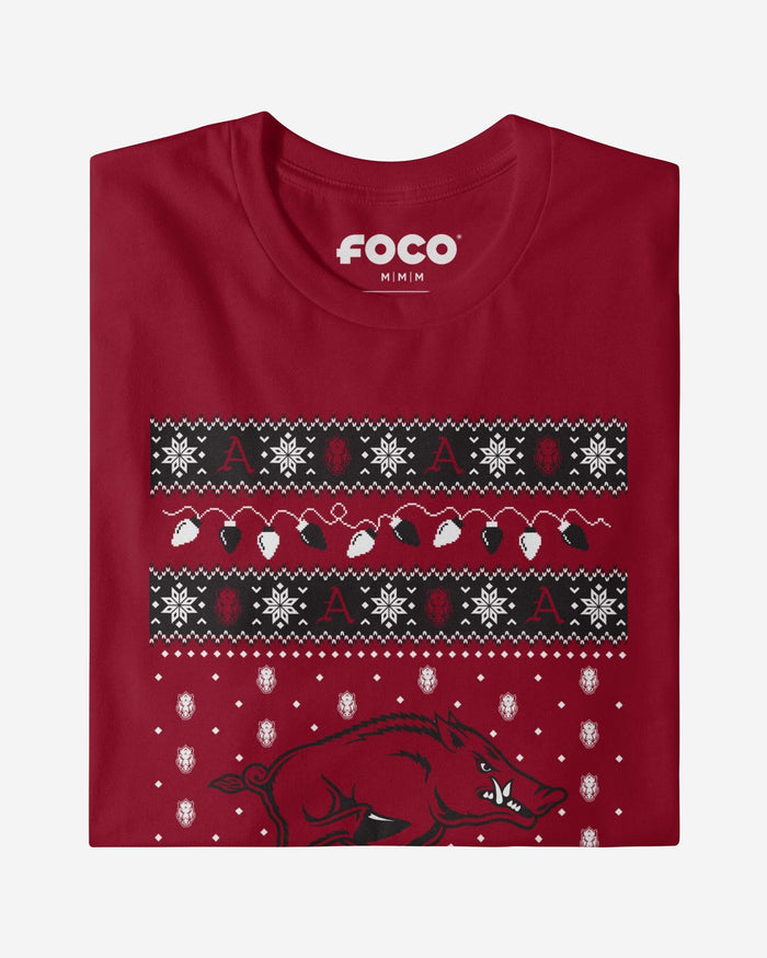 Arkansas Razorbacks Holiday Lights Sweater T-Shirt FOCO - FOCO.com