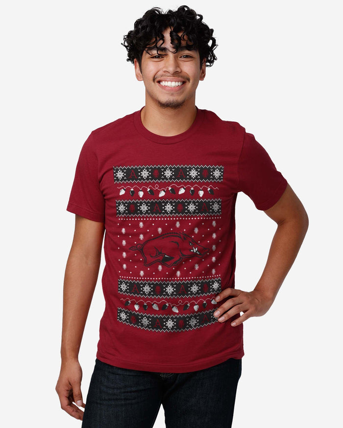 Arkansas Razorbacks Holiday Lights Sweater T-Shirt FOCO - FOCO.com