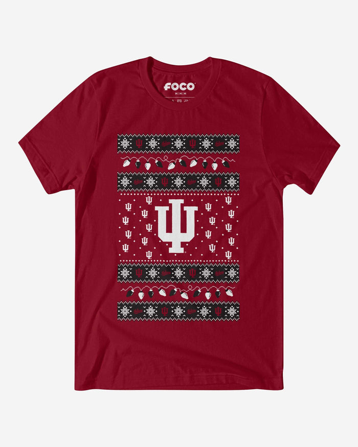 Indiana Hoosiers Holiday Lights Sweater T-Shirt FOCO S - FOCO.com