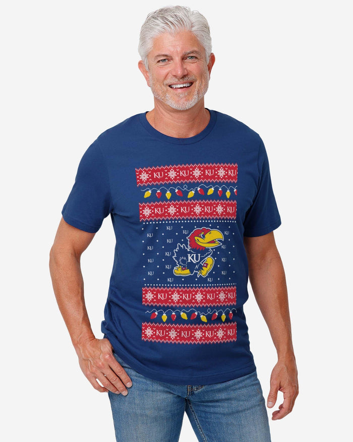 Kansas Jayhawks Holiday Lights Sweater T-Shirt FOCO - FOCO.com