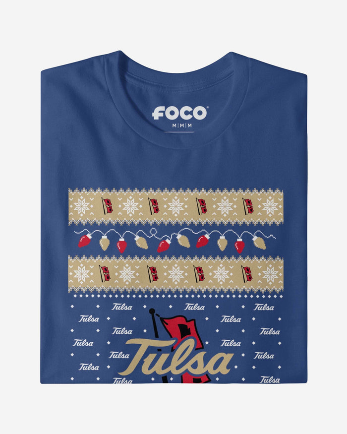 Tulsa Golden Hurricane Holiday Lights Sweater T-Shirt FOCO - FOCO.com