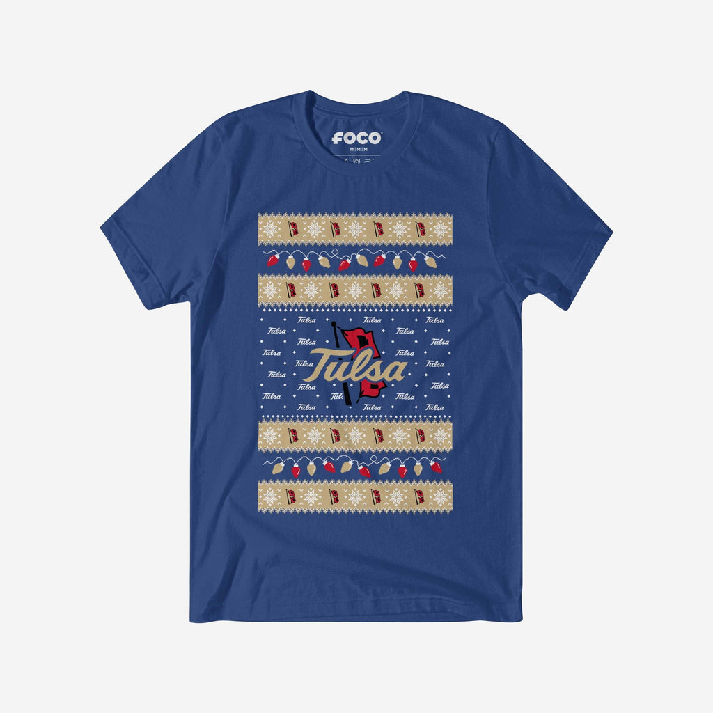 Tulsa Golden Hurricane Holiday Lights Sweater T-Shirt FOCO S - FOCO.com