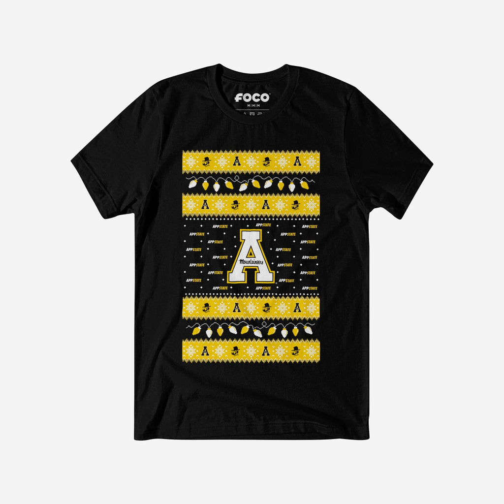 Appalachian State Mountaineers Holiday Lights Sweater T-Shirt FOCO S - FOCO.com