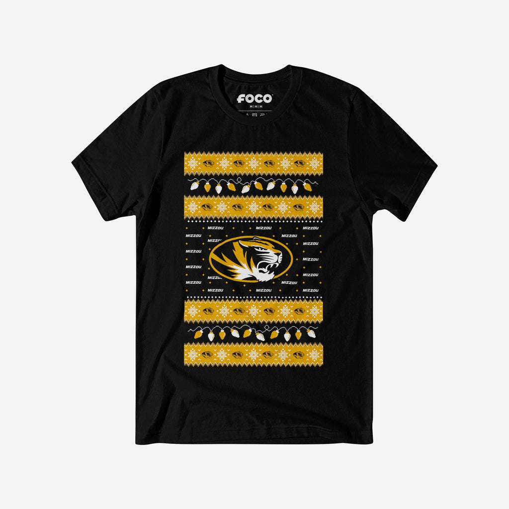 Missouri Tigers Holiday Lights Sweater T-Shirt FOCO S - FOCO.com