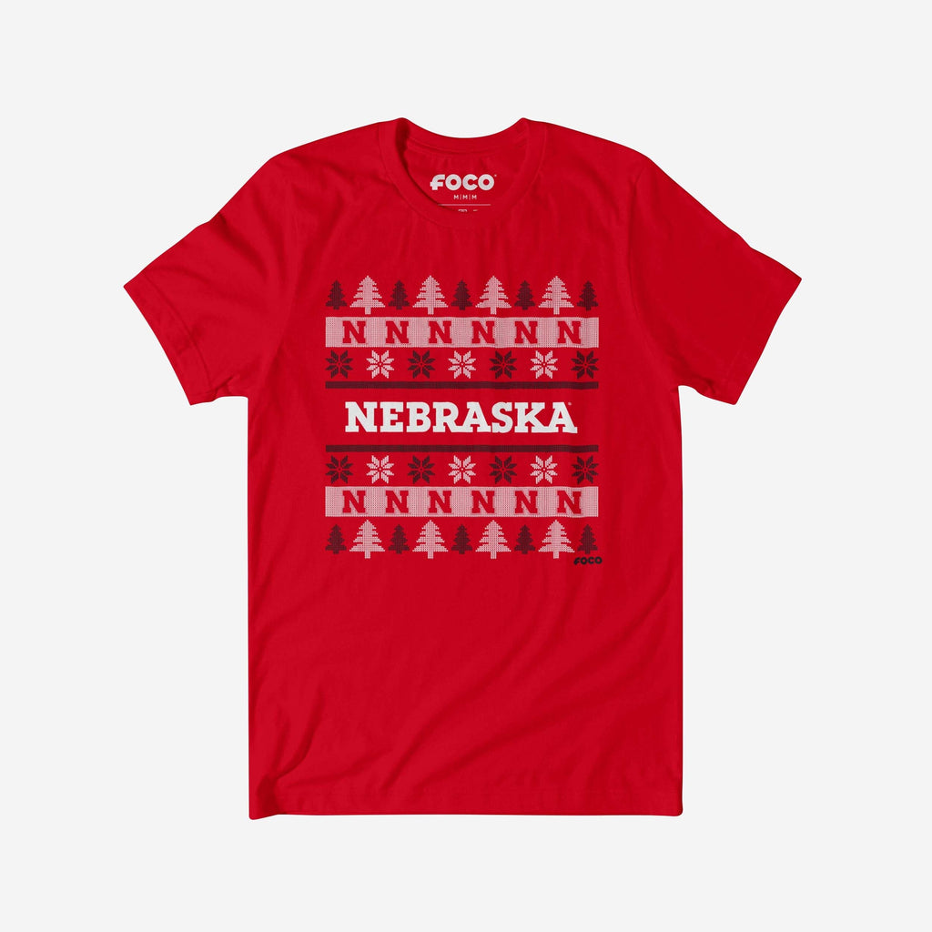 Nebraska Cornhuskers Holiday Sweater T-Shirt FOCO S - FOCO.com