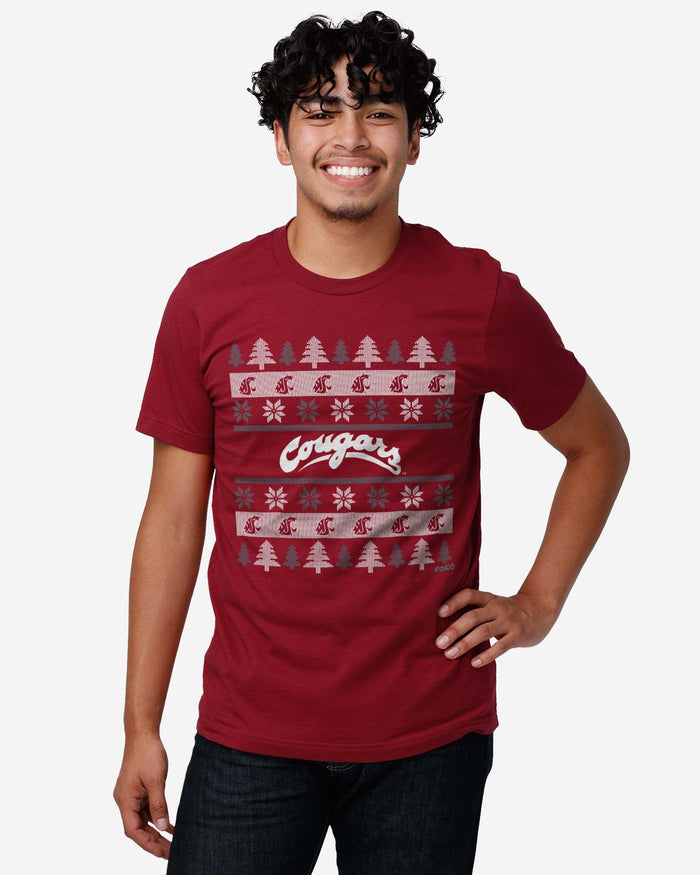 Washington State Cougars Holiday Sweater T-Shirt FOCO - FOCO.com