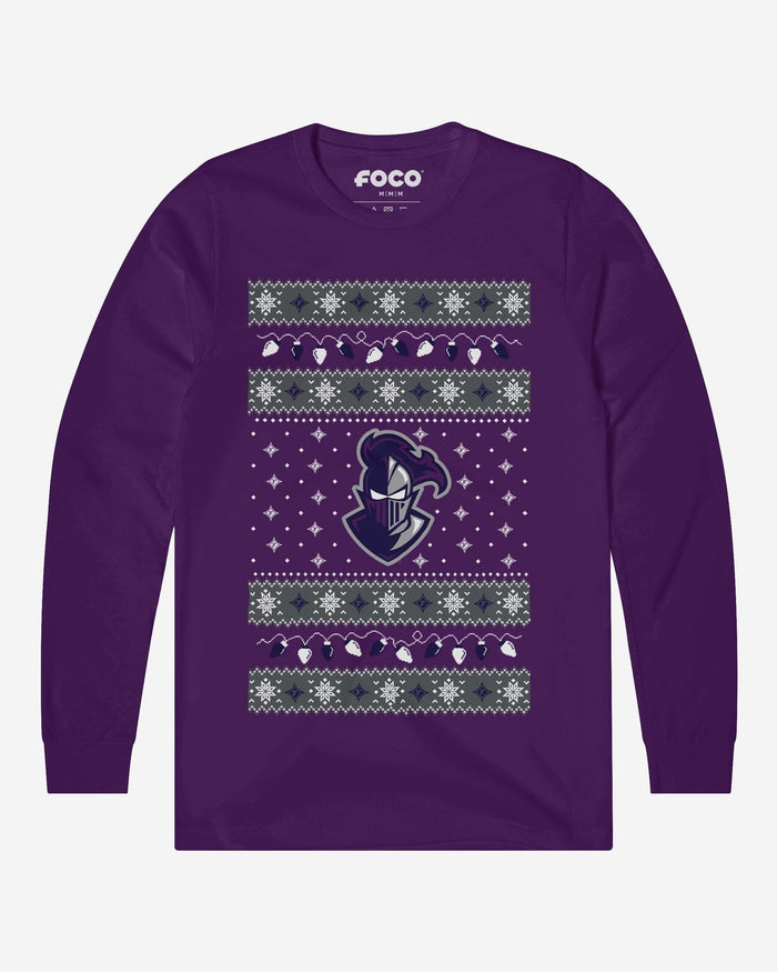 Furman Paladins Holiday Lights Sweater Long Sleeve T-Shirt FOCO S - FOCO.com