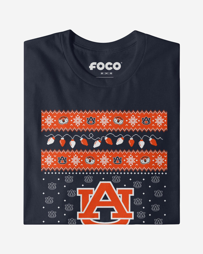 Auburn Tigers Holiday Lights Sweater Long Sleeve T-Shirt FOCO - FOCO.com