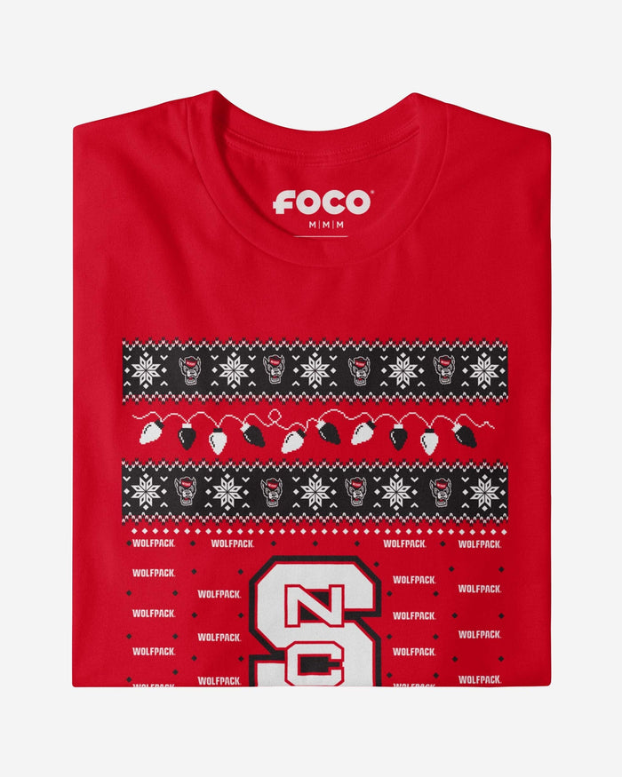 NC State Wolfpack Holiday Lights Sweater Long Sleeve T-Shirt FOCO - FOCO.com