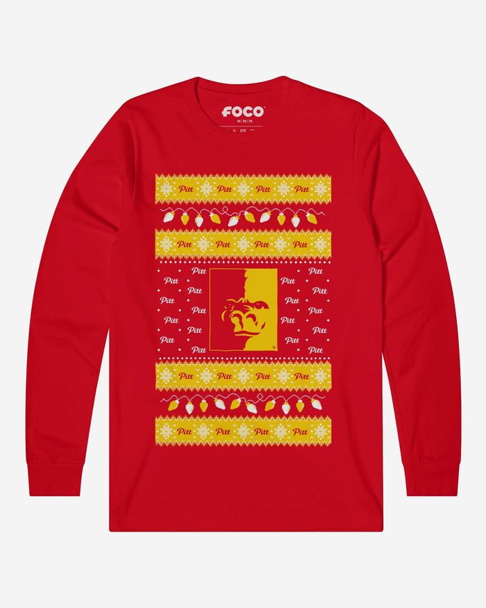 Pittsburg State Gorillas Holiday Lights Sweater Long Sleeve T-Shirt FOCO S - FOCO.com