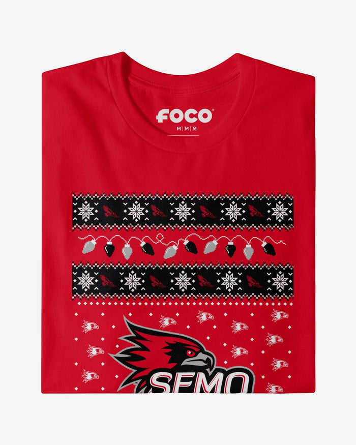 Southeast Missouri State Redhawks Holiday Lights Sweater Long Sleeve T-Shirt FOCO - FOCO.com