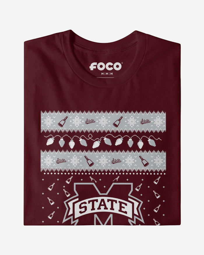 Mississippi State Bulldogs Holiday Lights Sweater Long Sleeve T-Shirt FOCO - FOCO.com