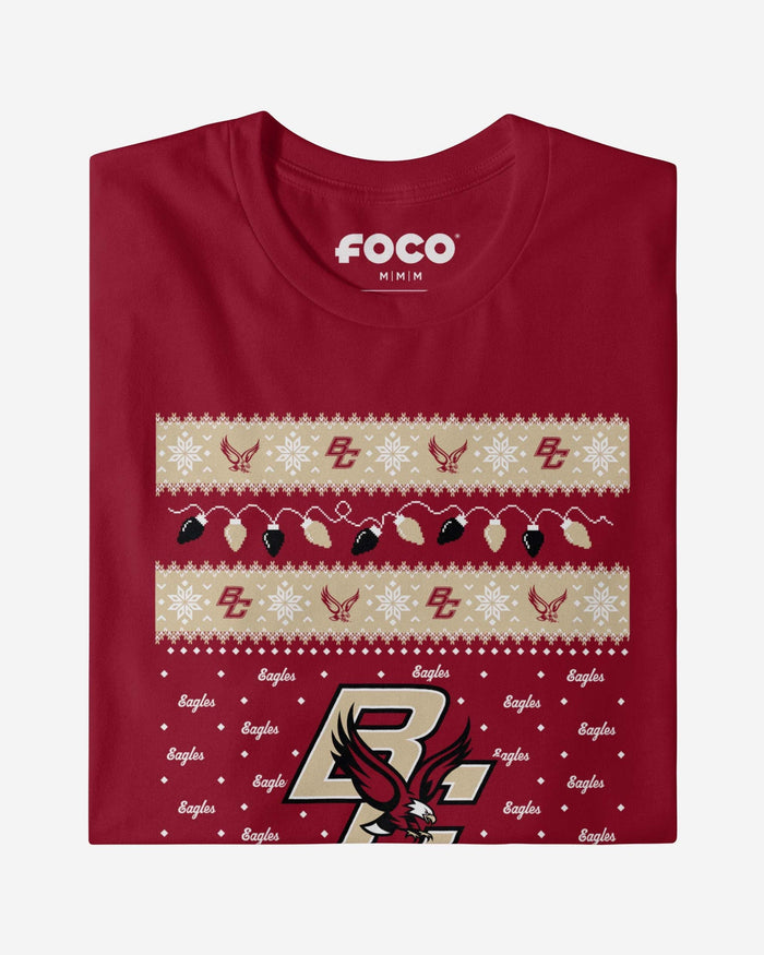 Boston College Eagles Holiday Lights Sweater Long Sleeve T-Shirt FOCO - FOCO.com