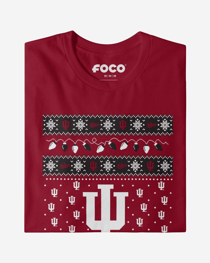 Indiana Hoosiers Holiday Lights Sweater Long Sleeve T-Shirt FOCO - FOCO.com