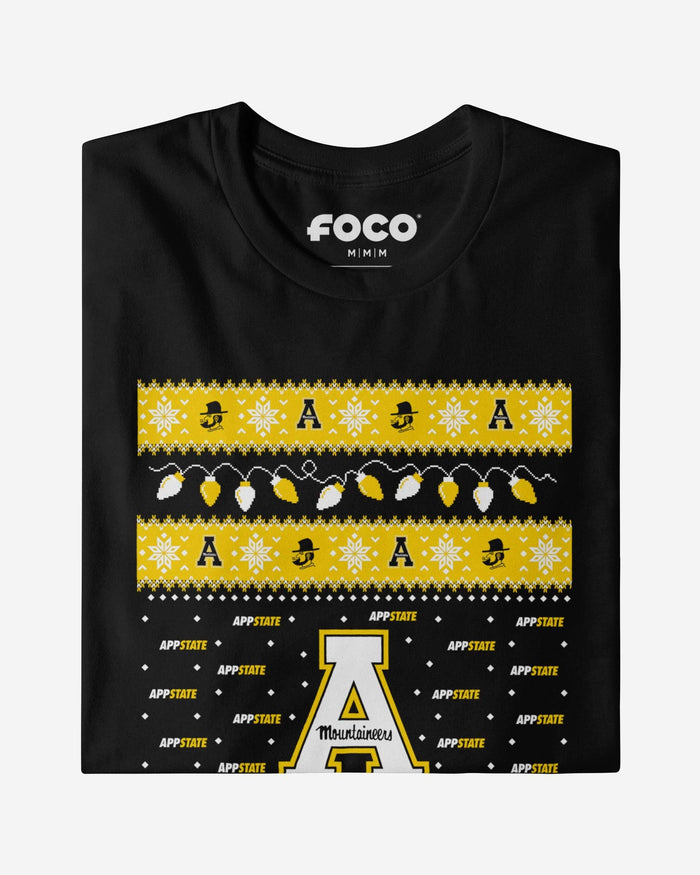 Appalachian State Mountaineers Holiday Lights Sweater Long Sleeve T-Shirt FOCO - FOCO.com