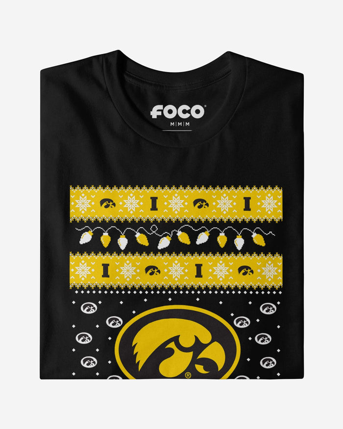 Iowa Hawkeyes Holiday Lights Sweater Long Sleeve T-Shirt FOCO - FOCO.com