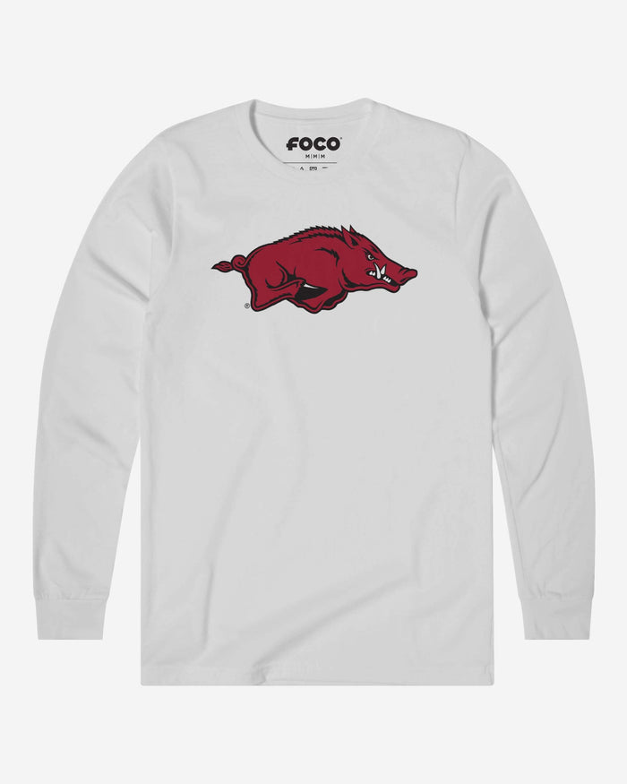 Arkansas Razorbacks Primary Logo Long Sleeve T-Shirt FOCO White S - FOCO.com