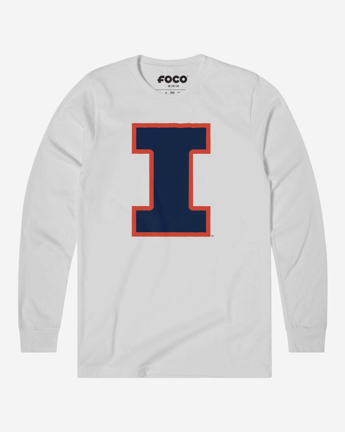 Illinois Fighting Illini Primary Logo Long Sleeve T-Shirt FOCO White S - FOCO.com