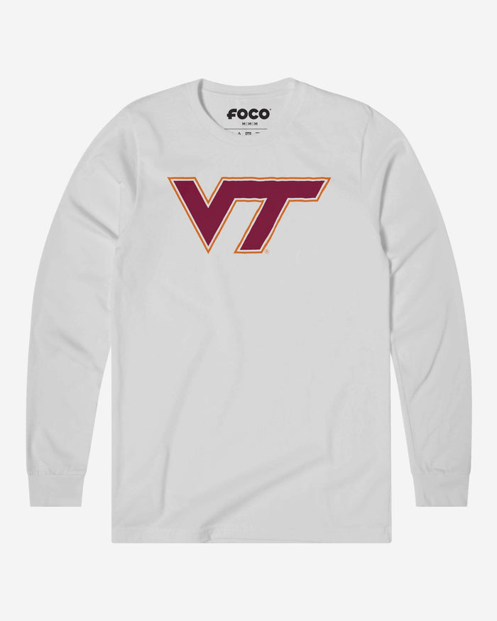 Virginia Tech Hokies Primary Logo Long Sleeve T-Shirt FOCO White S - FOCO.com