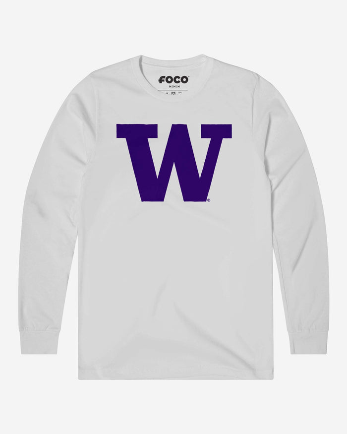 Washington Huskies Primary Logo Long Sleeve T-Shirt FOCO White S - FOCO.com