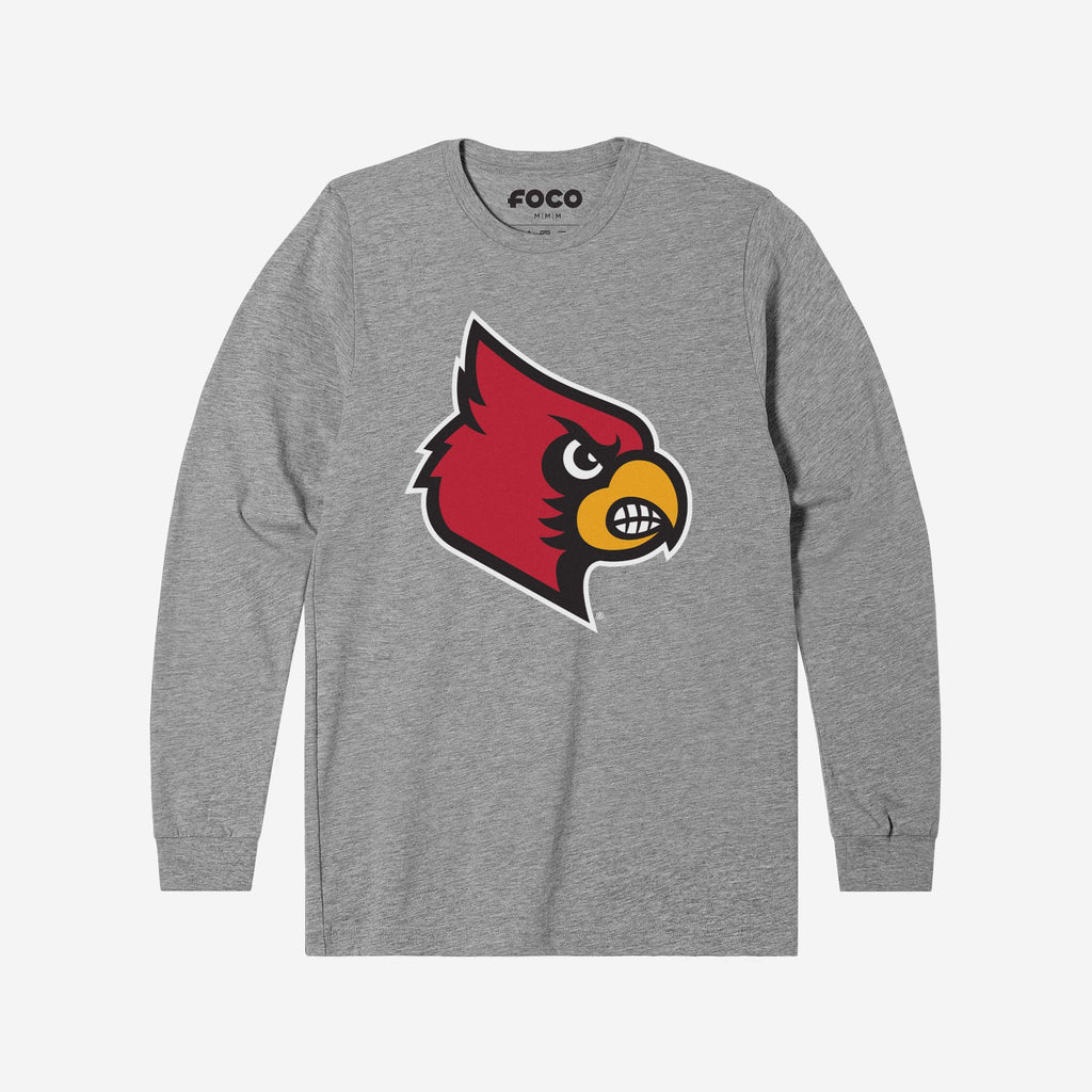 Louisville Cardinals Primary Logo Long Sleeve T-Shirt FOCO Athletic Heather S - FOCO.com