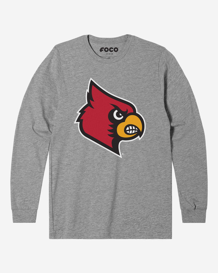 Louisville Cardinals Primary Logo Long Sleeve T-Shirt FOCO Athletic Heather S - FOCO.com