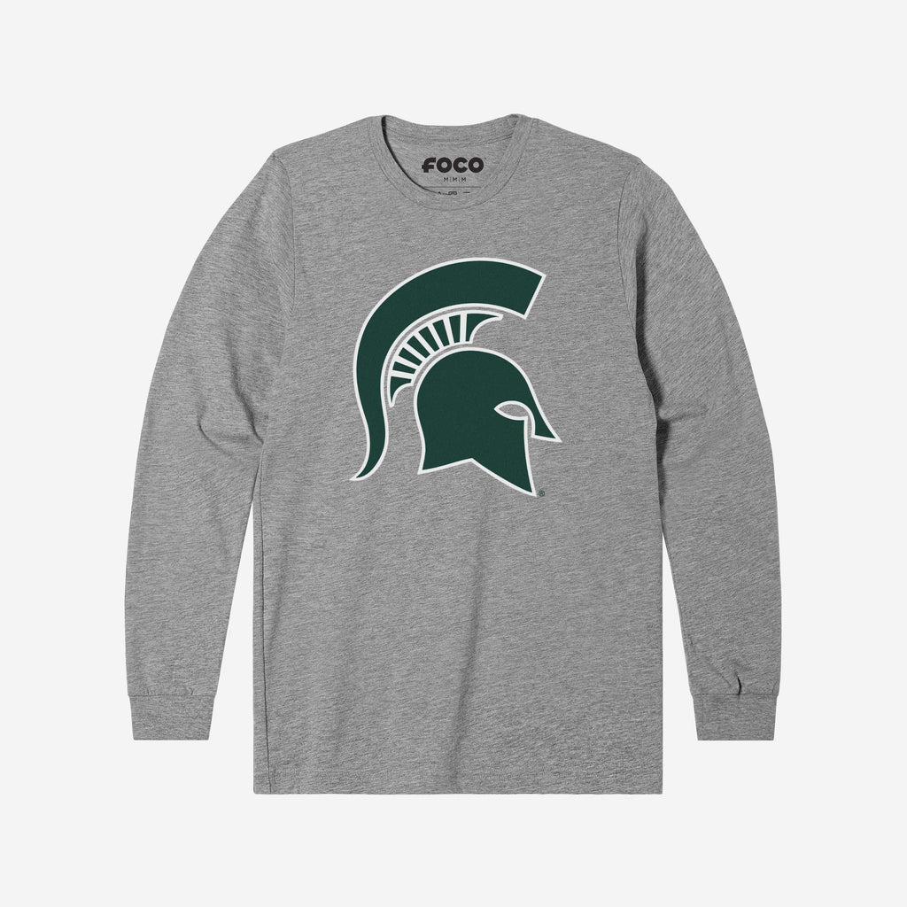 Michigan State Spartans Primary Logo Long Sleeve T-Shirt FOCO Athletic Heather S - FOCO.com